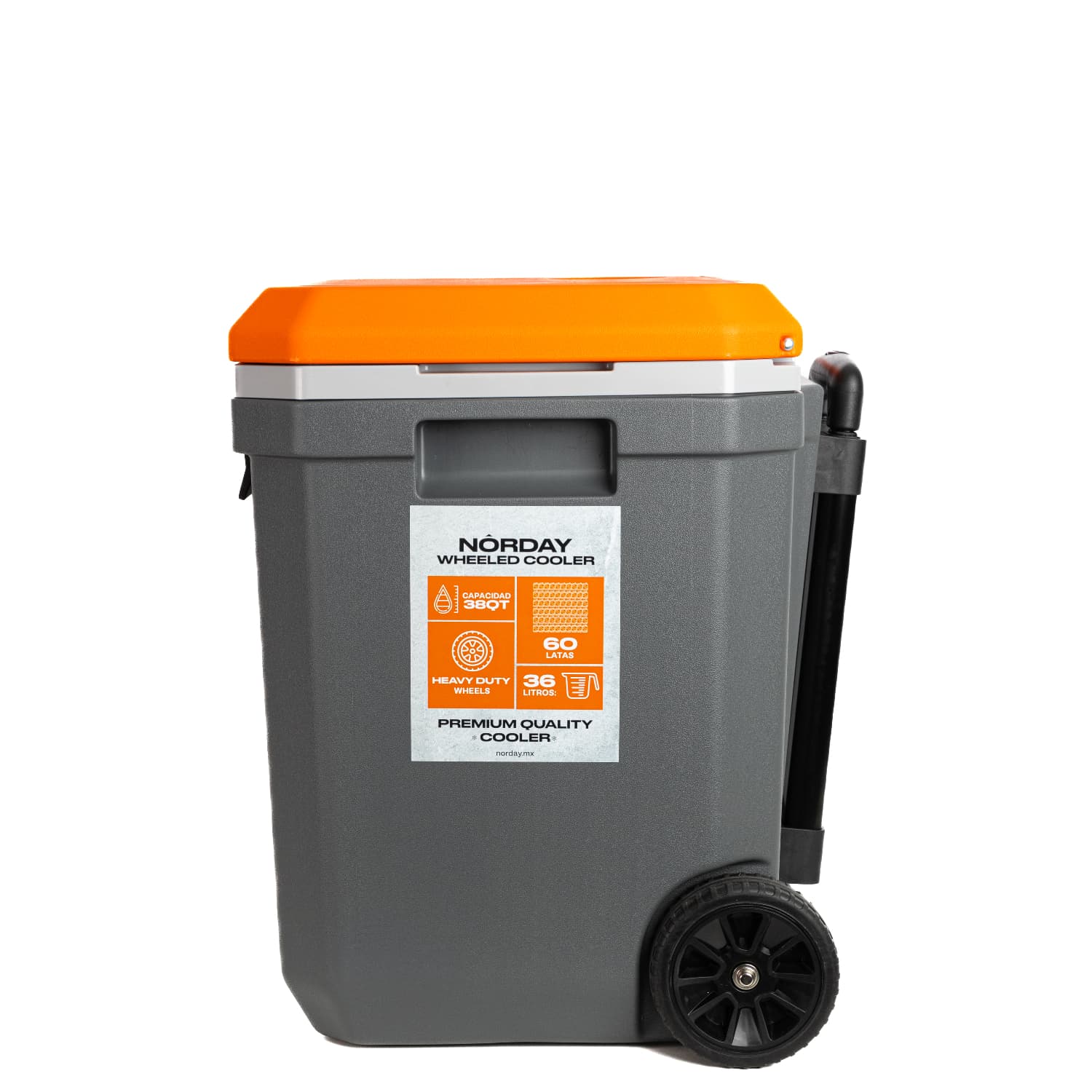 WHEELED COOLER 38 QT  GREY