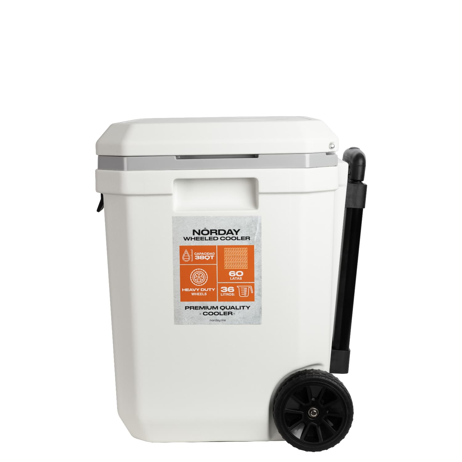 WHEELED COOLER 38 QT WHITE