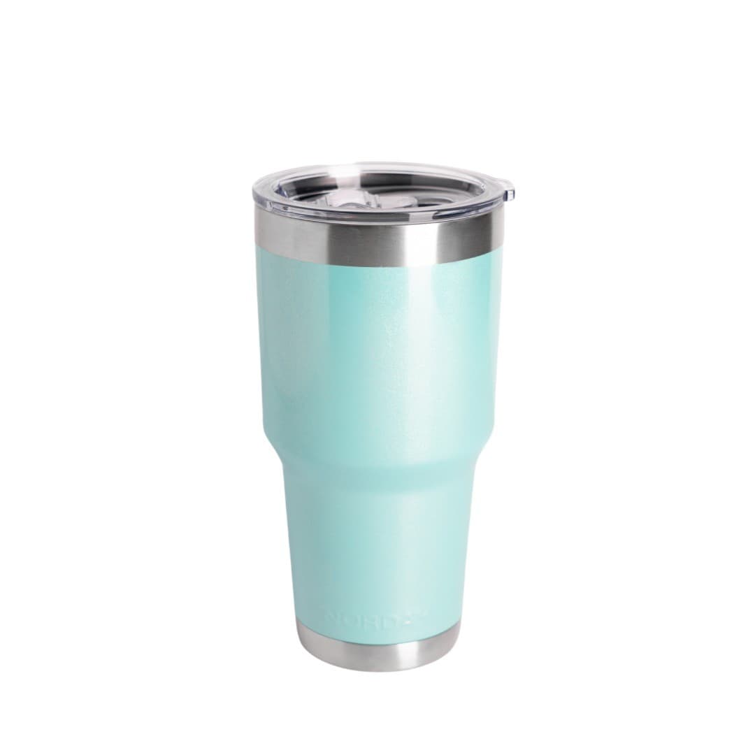 TUMBLER 30 OZ AQUA GLITTER