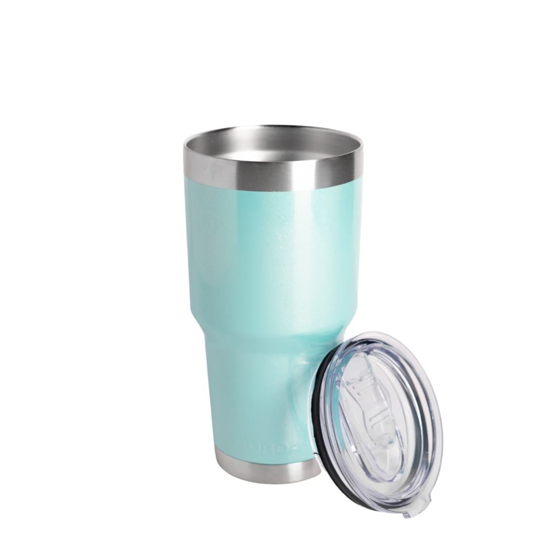 TUMBLER 30 OZ AQUA GLITTER