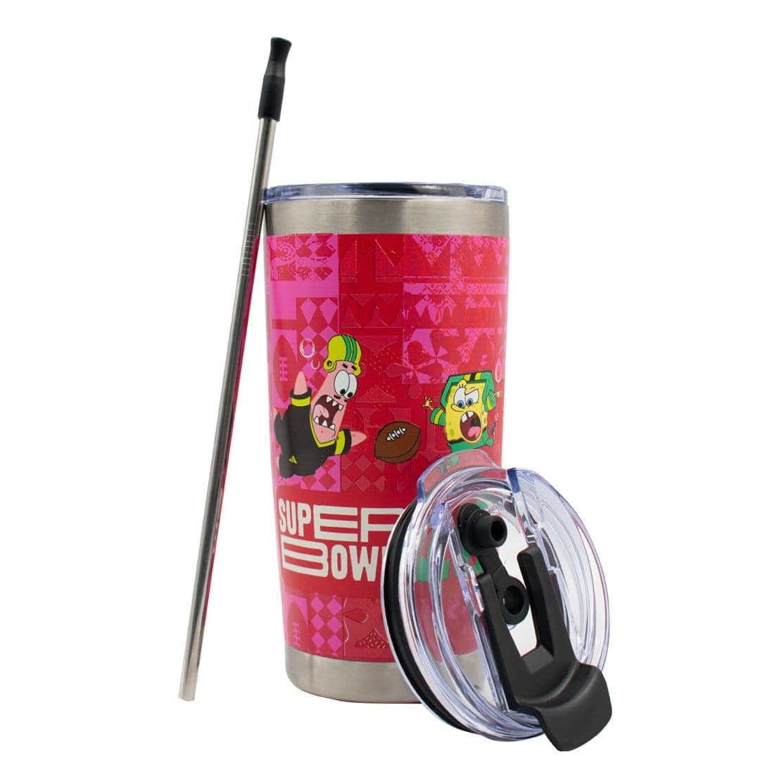 NFL SpongeBob TUMBLER 20 OZ PINK